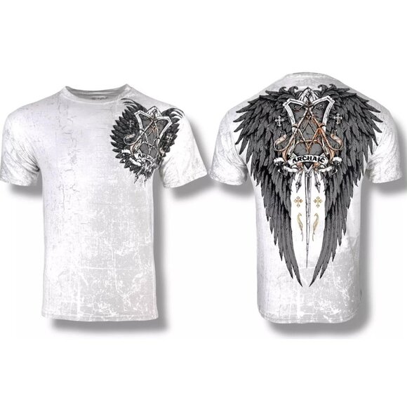 Archaic by Affliction Men's T-Shirt Harrow Biker Tattoo, S-5XL - Picture 1 of 7